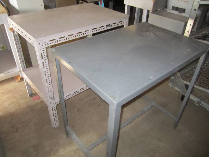 lot 92 image: 2 work tables...