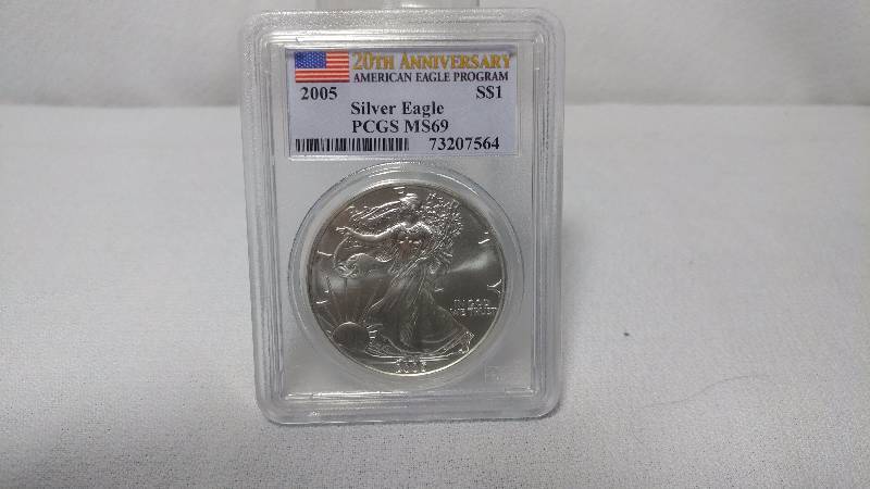 2005-S AMERICAN SILVER EAGLE 1 TROY OZ. .999 FINE SILVER