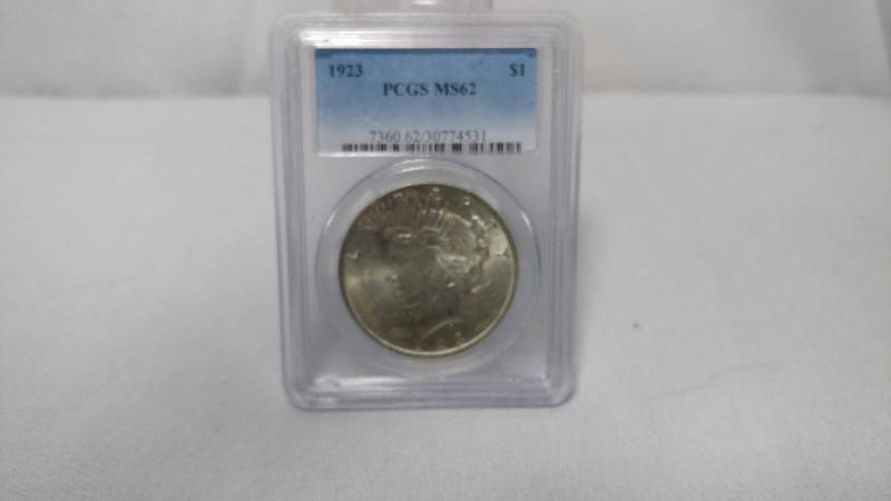 1923 PEACE SILVER DOLLAR (MS 62 PCGS CERTIFIED)