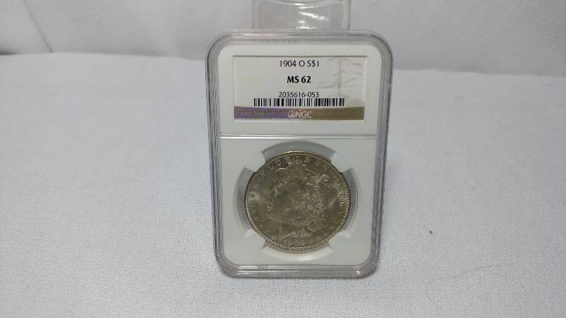 1904-O MORGAN SILVER DOLLAR (MS62 NGC GRADED )