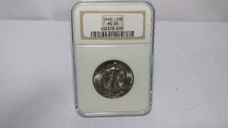 1945 WALKING LIBERTY HALF DOLLAR (MS65 NGC GRADED)