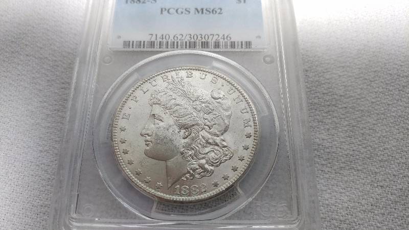 1882-S MORGAN SILVER DOLLAR (PCGS MS62)