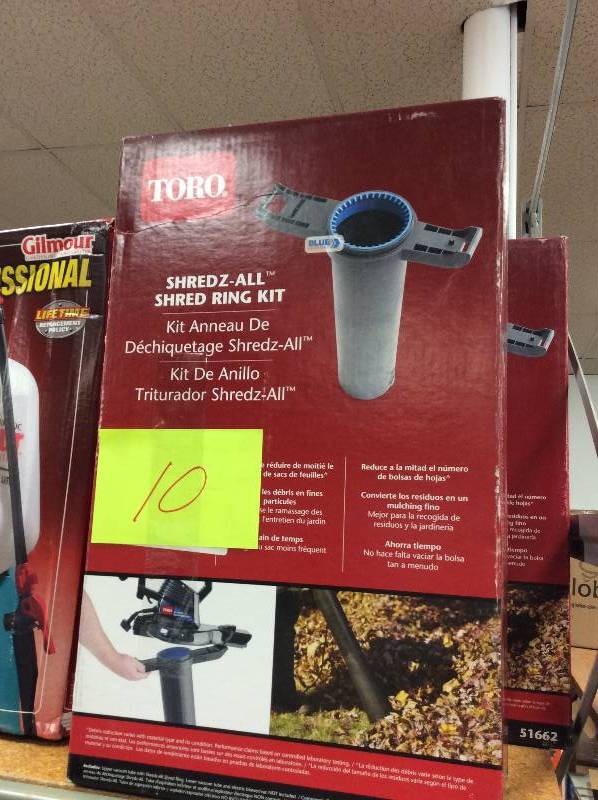 lot 10 image: Toro Shredz all Shred ring kit newver used