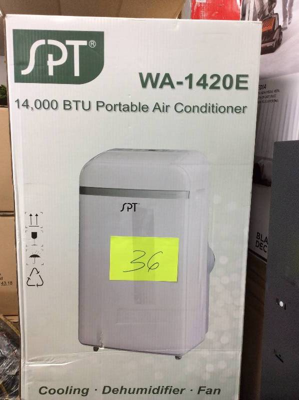 lot 36 image: SPT WA-1420E Portable Air Conditioner, 14000 BTU new