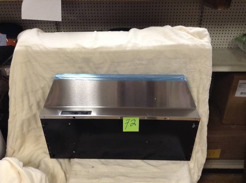 lot 72 image: Broan 40000 Series 30 in. Range Hood in Stainless Steel  never used