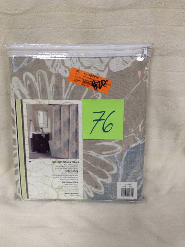 lot 76 image: M. Style MS9329Blue Suzy Shower Curtain, Blue New