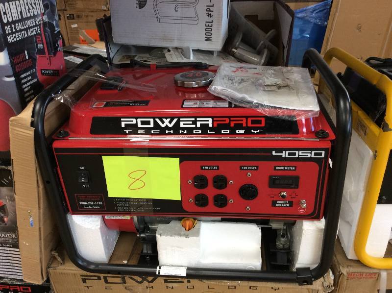 lot 8 image: PowerPro Technology 4050 Watt Electric Generator 7 HP never used