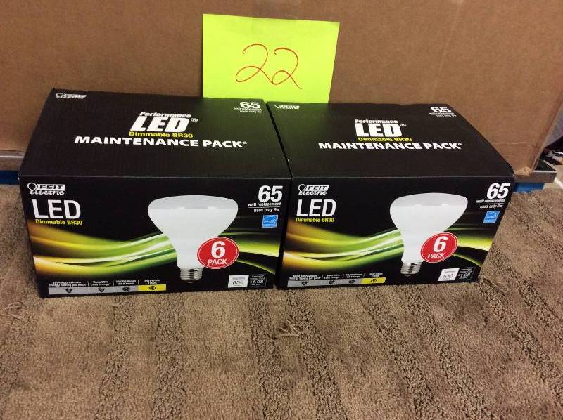 lot 22 image: Lot of 2 LED Simmable BR30 Lights New