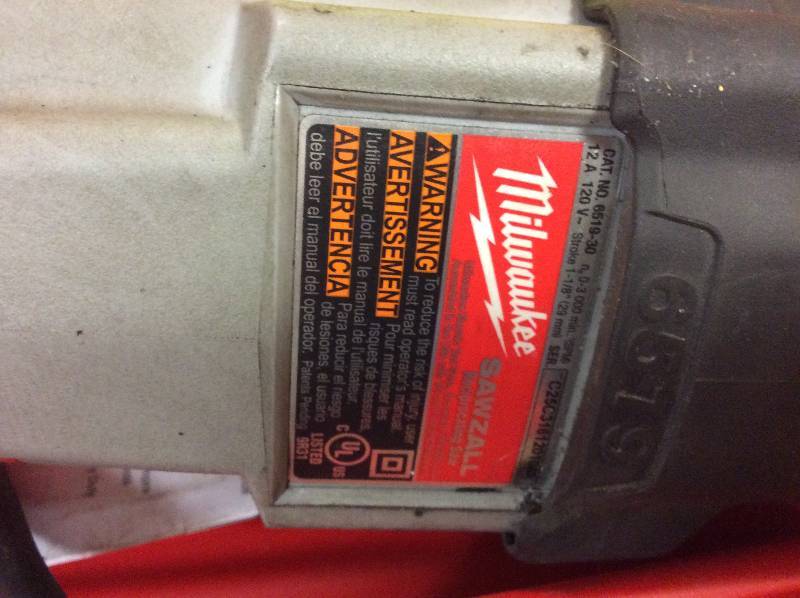lot 28 image: Milwaukee Sawzal used in working condition
