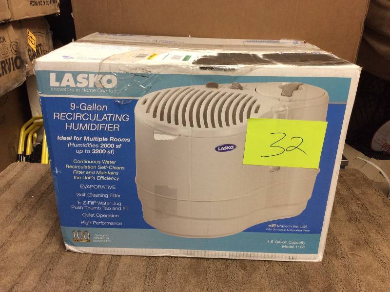 lot 32 image: Lasko Humidifiers 9 gal. High Performance Recirculating Tabletop Humidifier