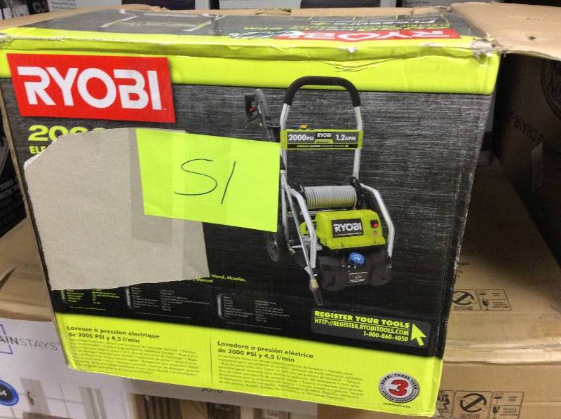 lot 51 image: Ryobi 2000 PSI preassure washer