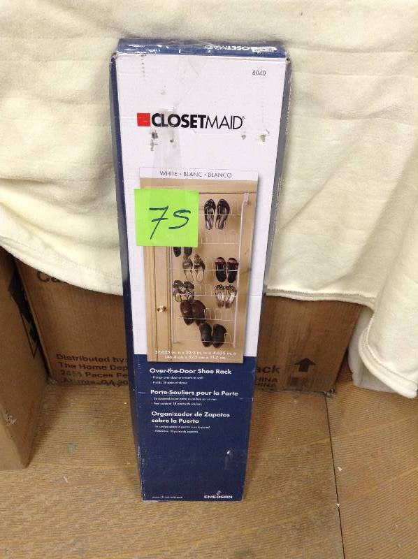 lot 75 image: Closet Maid Over the Door Shoe Rack