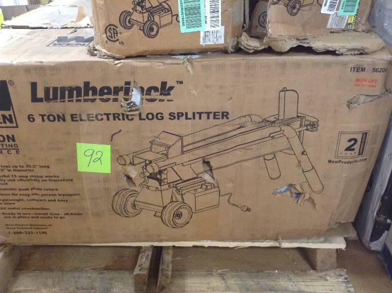 lot 92 image: WEN Lumberjack 6 Ton Electric  Log Splitter