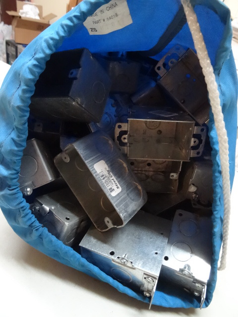 Bag full of metal single outlet box...