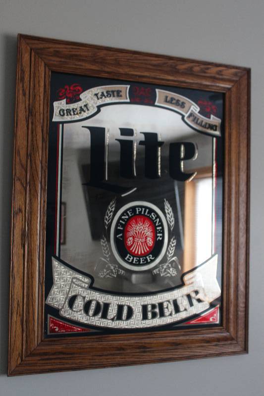 lot 8 image: Miller Lite Cold Beer Wall Mirror