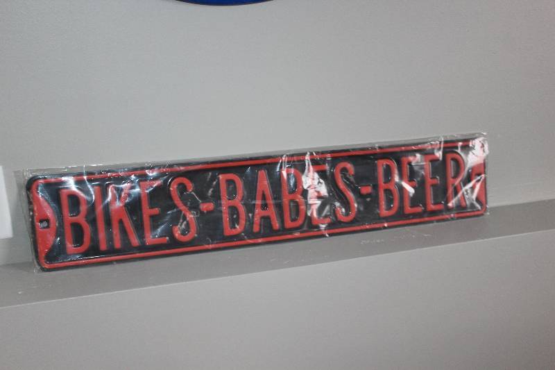 lot 15 image: Bikes-Babes-Beer Decorative Wall Art