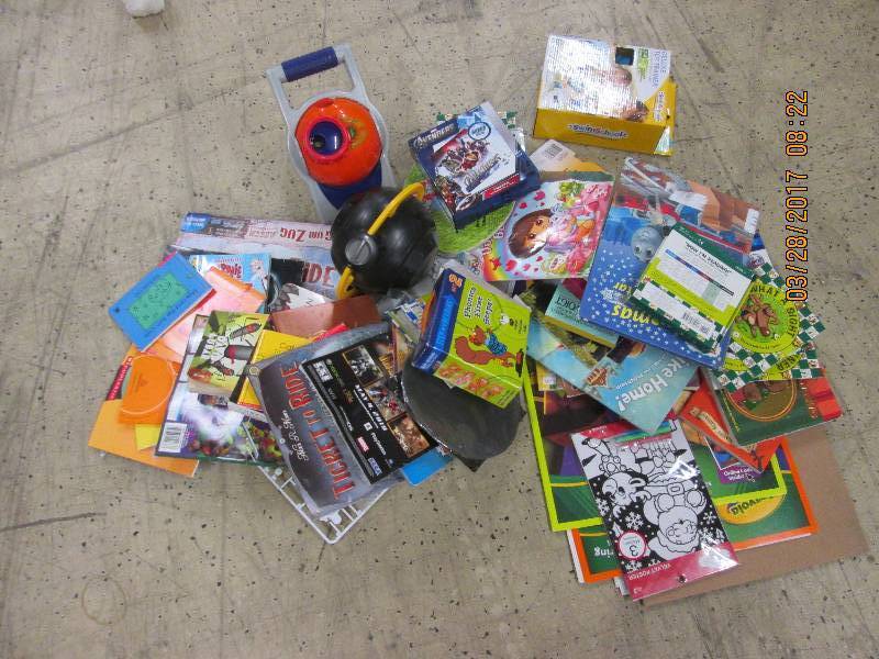 lot of kids books, coloring books, ...