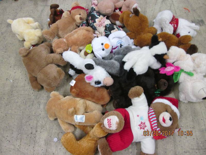 big lot of stuffed bears ,cows, oth...