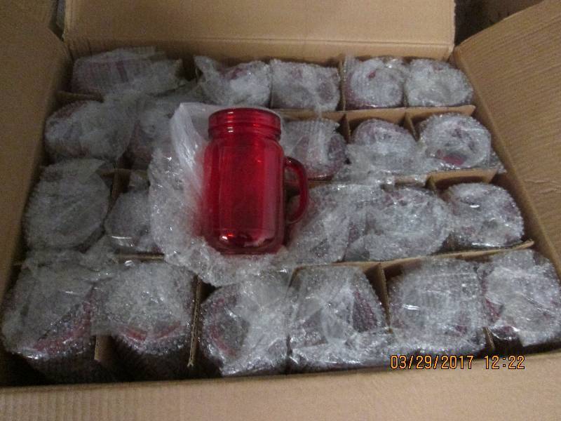 1 case of red mason jar tumblers 24...