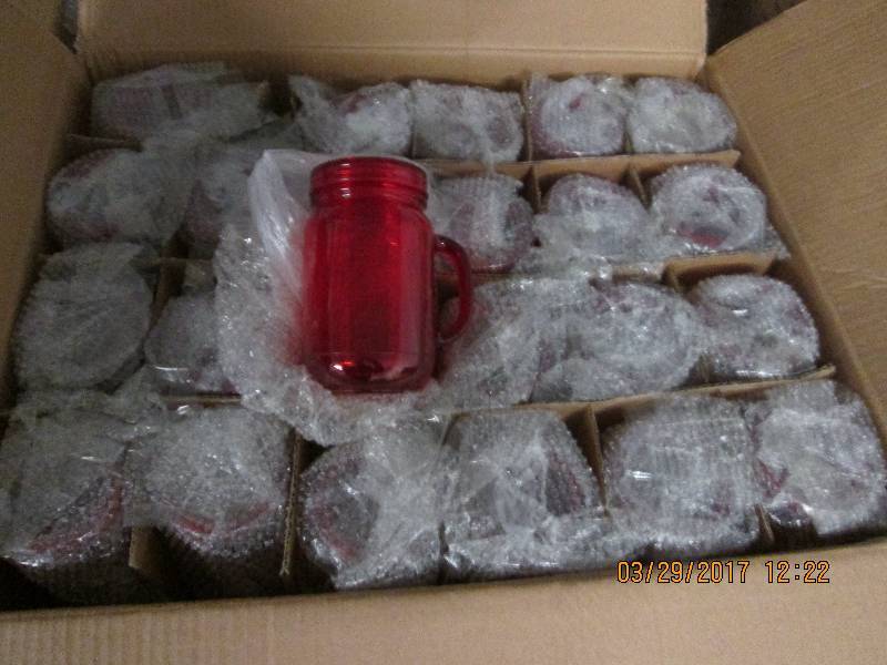 1 case of red mason jar tumblers 24...