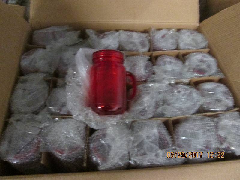 1 case of red mason jar tumblers 24...