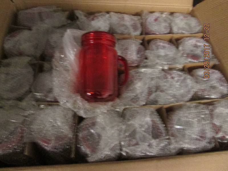 1 case of red mason jar tumblers 24...
