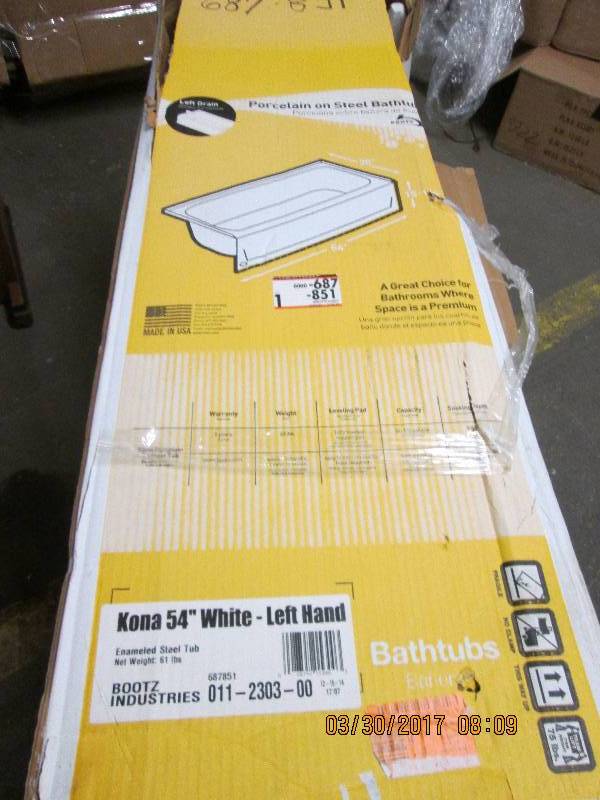 4-12 foot kona bathtub porcelain o...