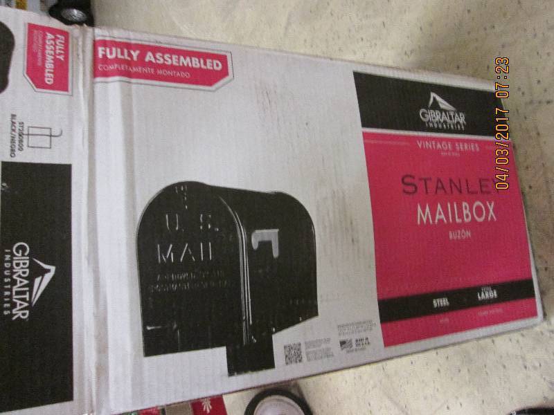 lot 33 image: new stanley large black mail box ma...
