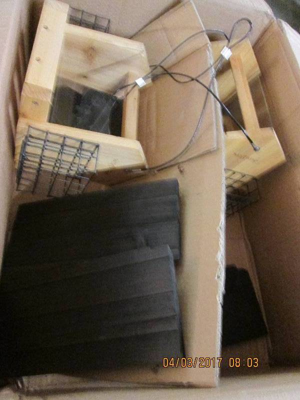 lot 38 image: 2 wood bird feeders tops need to be...