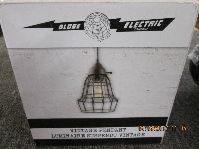 lot 68 image: globe electric vintage pendant open...