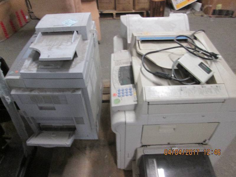 lot 104 image: 2 big office printers both power on...
