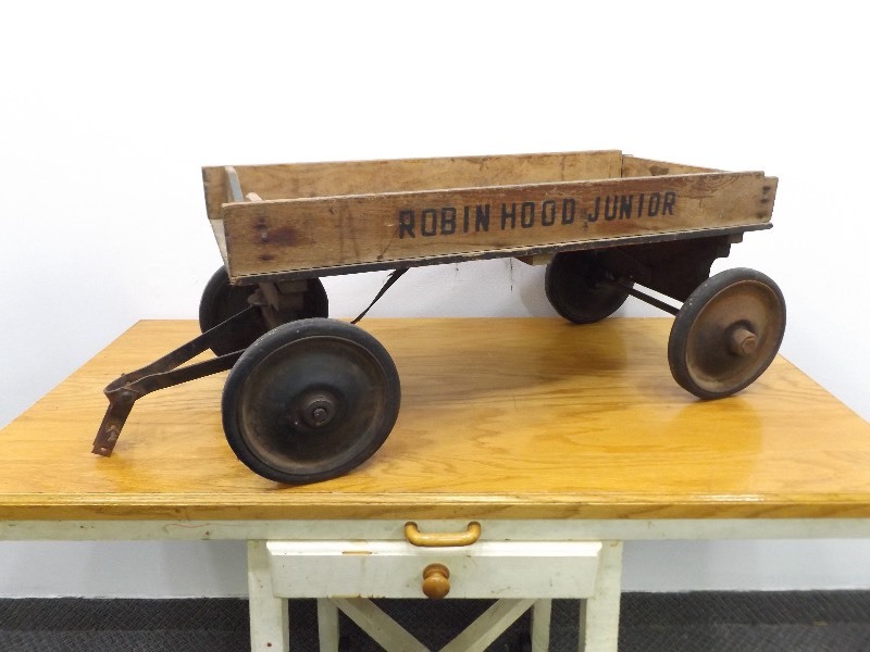 lot 9 image: Rare Antique Wood Robin Hood Junior Wagon