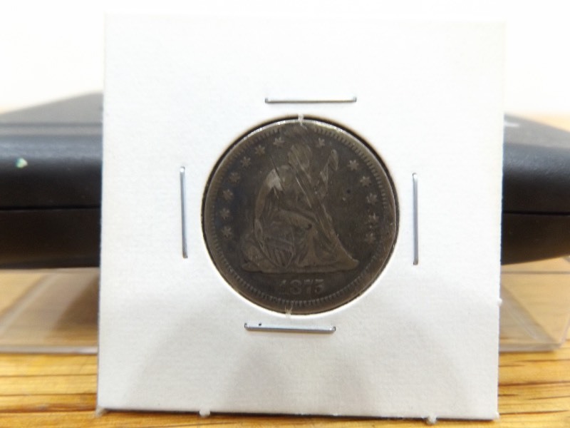 lot 45 image: 1875 Seated Liberty Quarter