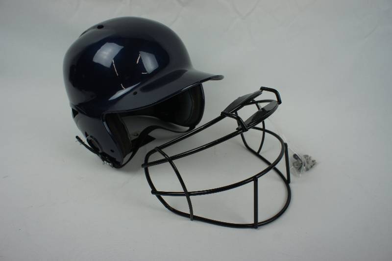 lot 48 image: New Wilson Fastpitch A5211 Batters Batting Helmet with Mask Navy Large