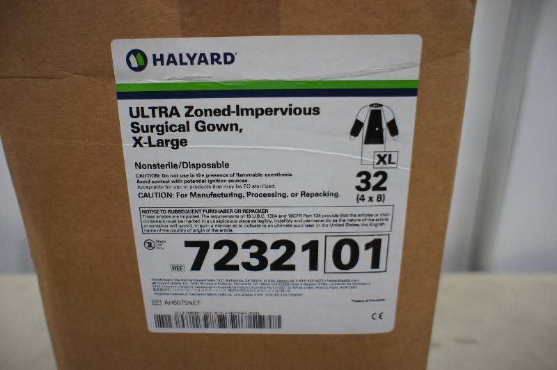 lot 86 image: 1 Case of Halyard Ultra Zoned - Impervious Surgical Gowns Size - X-Large - 32 Per Case