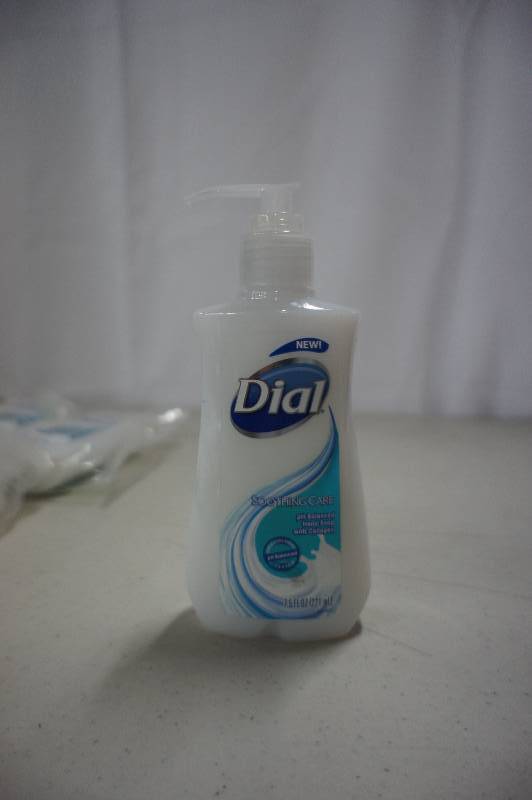 lot 131 image: Lot of 22 - 7.5 fl oz Bottles of  New Dial Soothing Care PH Balanced Hand Soap With Collagen