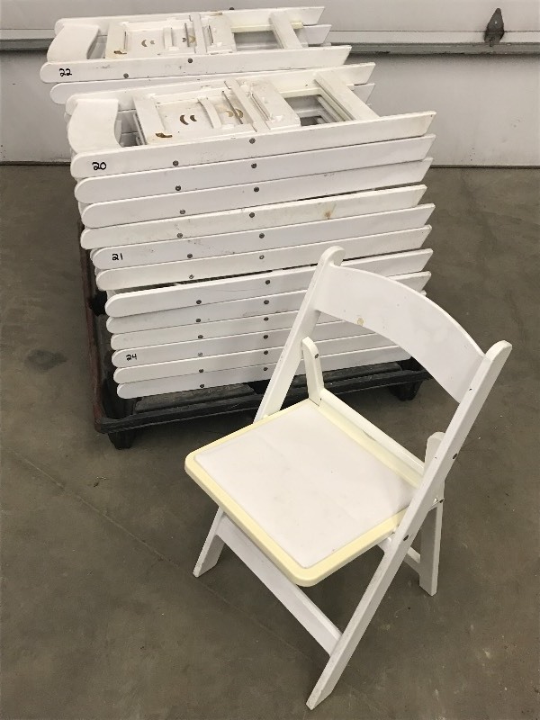lot 20 image: Lot Of (5) Stackable Folding Weddin...