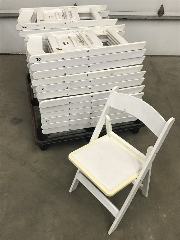 lot 22 image: Lot Of (5) Stackable Folding Weddin...