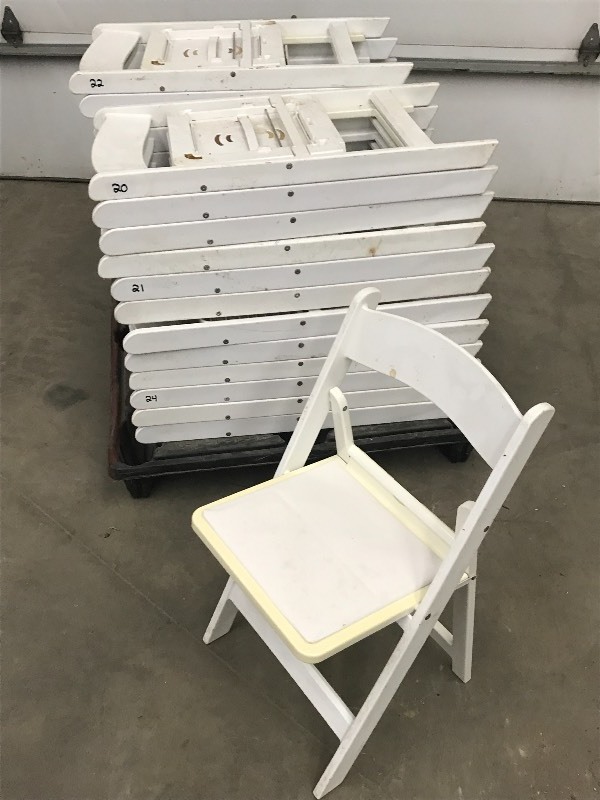 lot 23 image: Lot Of (5) Stackable Folding Weddin...