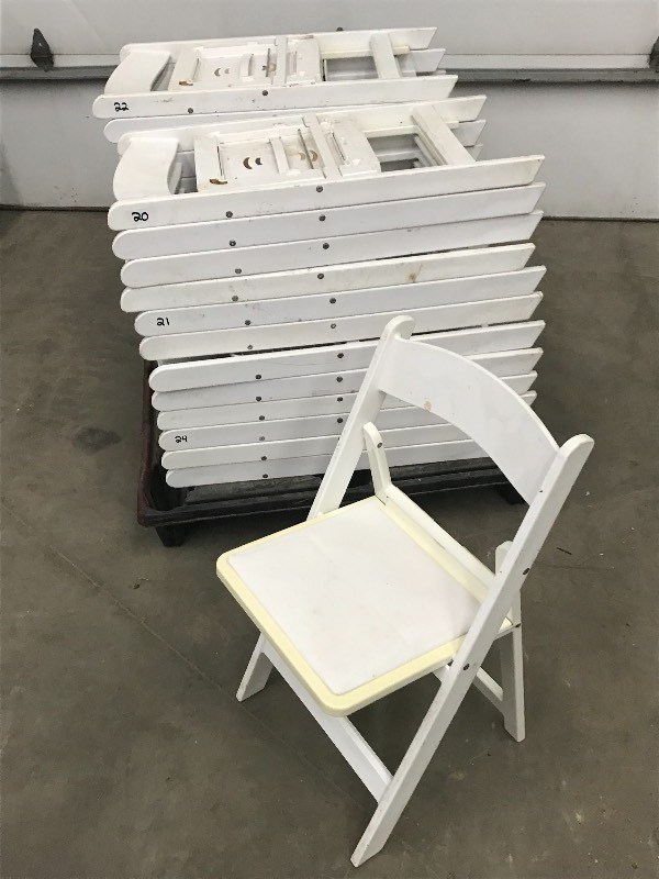 lot 24 image: Lot Of (6) Stackable Folding Weddin...