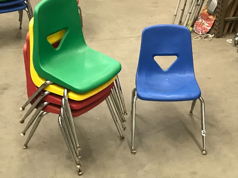 lot 26 image: Lot Of (5) Steel-Framed Chairs, Mul...