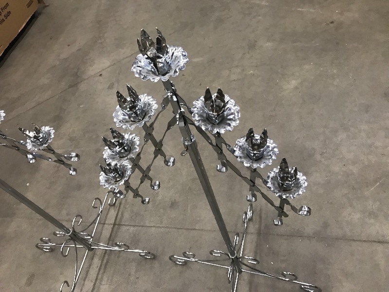 lot 48 image: (2) Adjustable 7-Place Candelabras ...