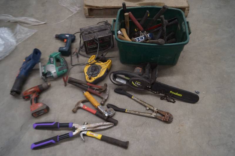 Tub of Power & Hand Tools