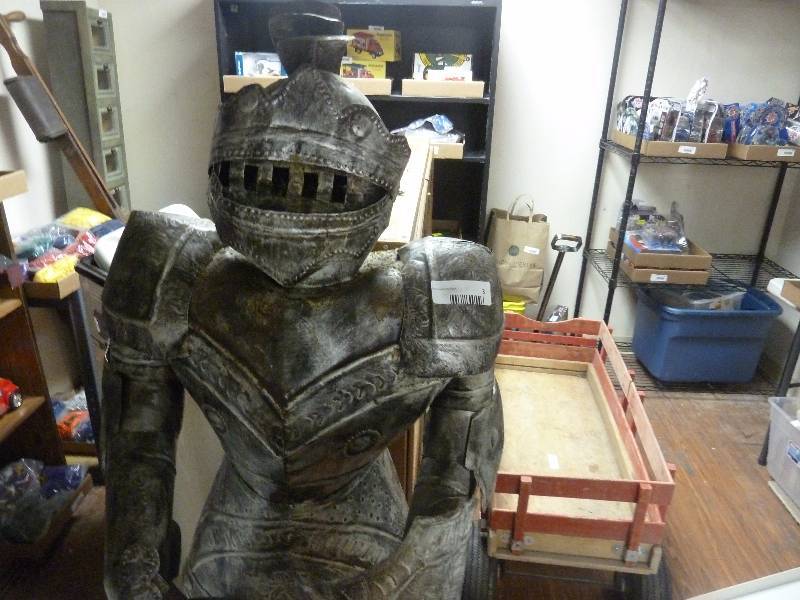 lot 3 image: 5 Tin Knight Statue - Available Again Only Because of Non Pick Up on Last Auction