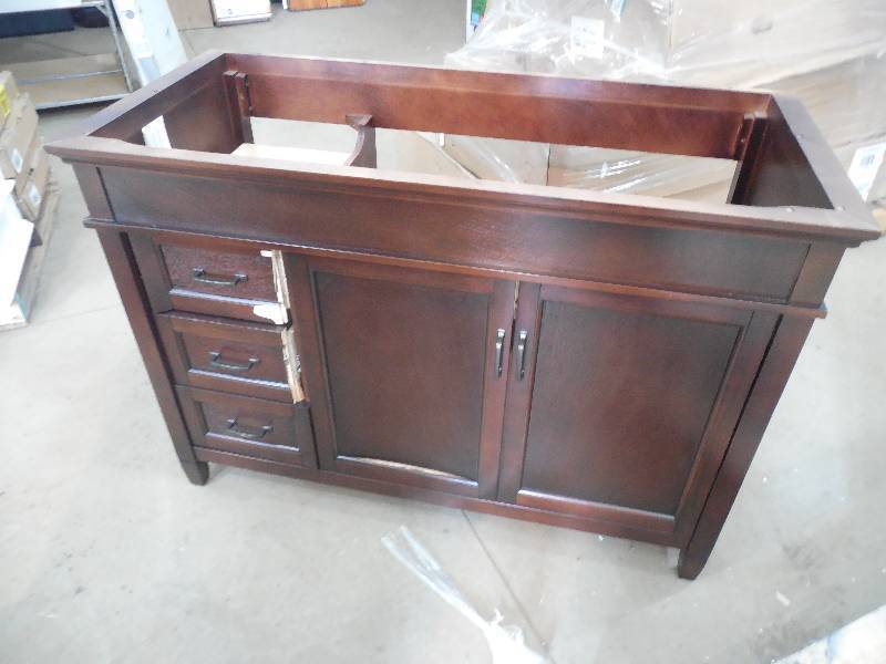 lot 23 image: Foremost Ashburn 48 in. W x 21.5 in. D x 34 in. H Vanity Cabinet Only in Mahogany