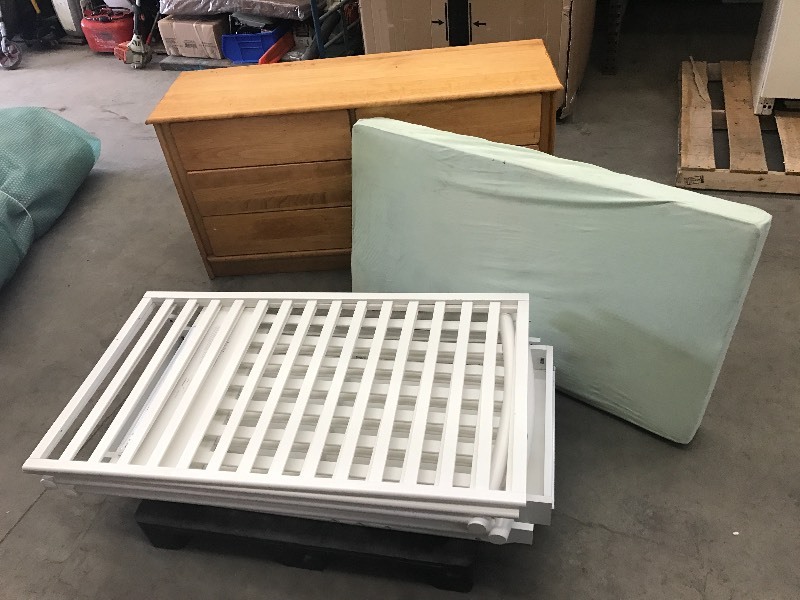 lot 20 image: Lot Of (1) Wooden Dresser & (12) Ba...