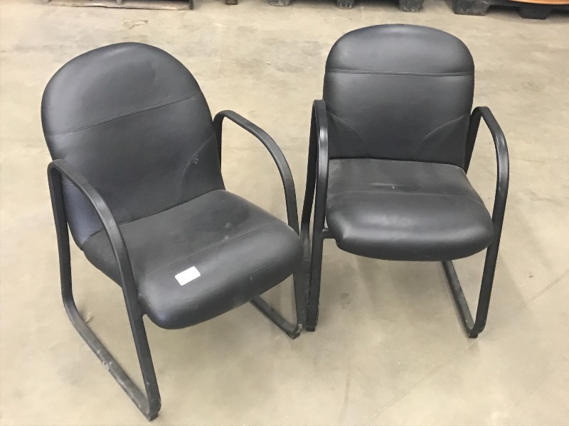 lot 27 image: (2) Padded Office Chairs, Good Cond...