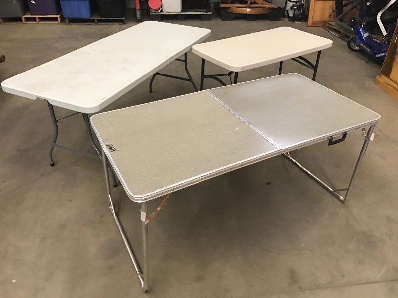 lot 42 image: Lot Of (3) Portable Plastic Folding...