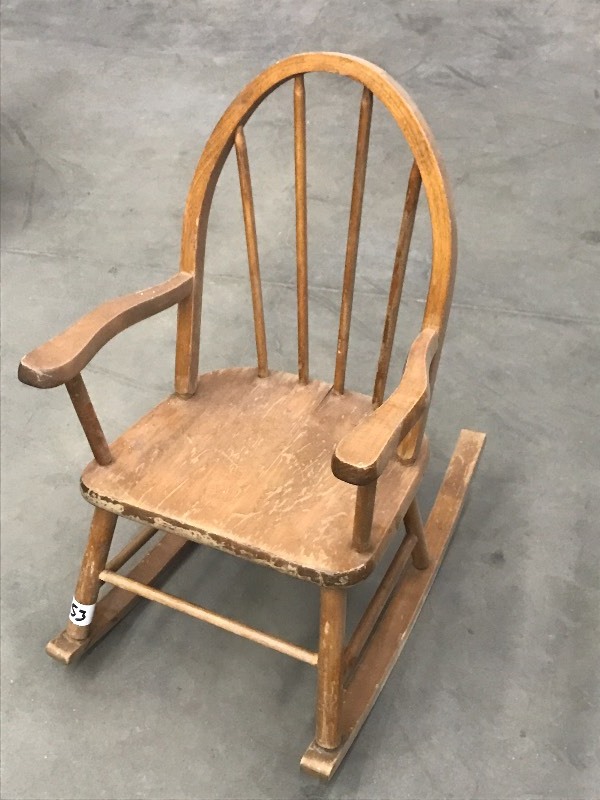 lot 53 image: Vintage Toddlers Rocking Chair ...