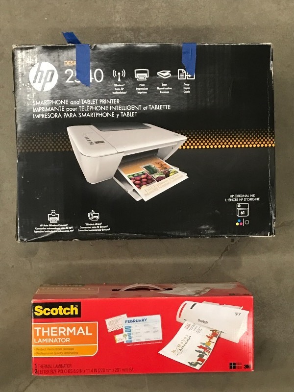 lot 55 image: Lot Of HP DeskJet 2540 & Scotch Th...